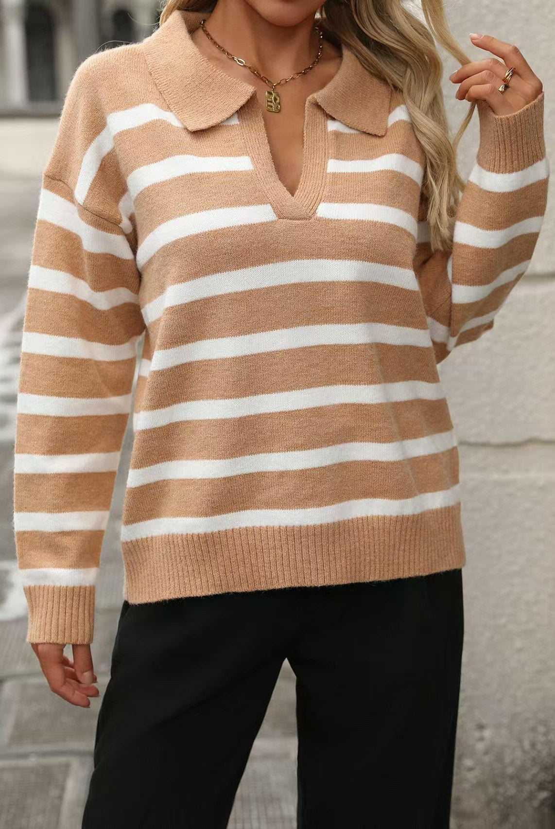 Coastal Stripes Knit Sweater-Sweaters-Krush Kandy, Women's Online Fashion Boutique Located in Phoenix, Arizona (Scottsdale Area)