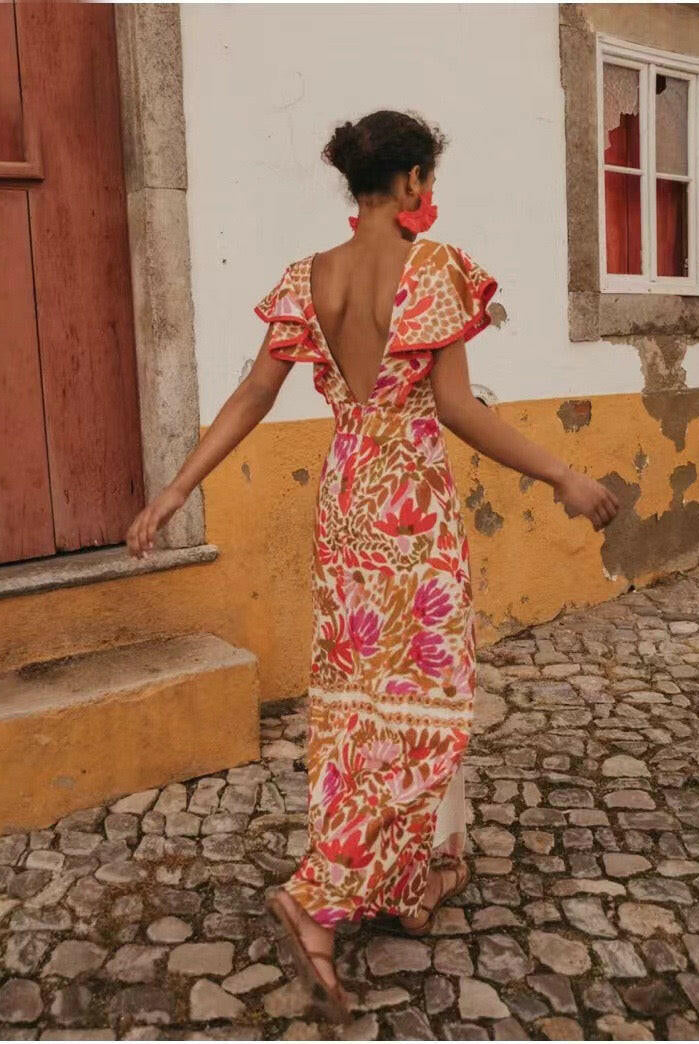 Island Muse Ruffle Maxi Dress-Dresses-Krush Kandy, Women's Online Fashion Boutique Located in Phoenix, Arizona (Scottsdale Area)