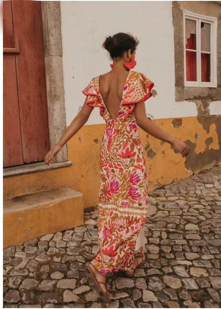 Island Muse Ruffle Maxi Dress-Dresses-Krush Kandy, Women's Online Fashion Boutique Located in Phoenix, Arizona (Scottsdale Area)