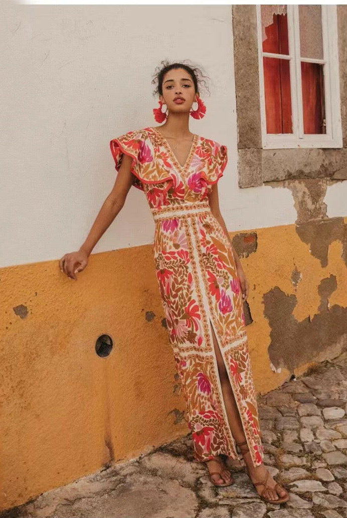 Island Muse Ruffle Maxi Dress-Dresses-Krush Kandy, Women's Online Fashion Boutique Located in Phoenix, Arizona (Scottsdale Area)