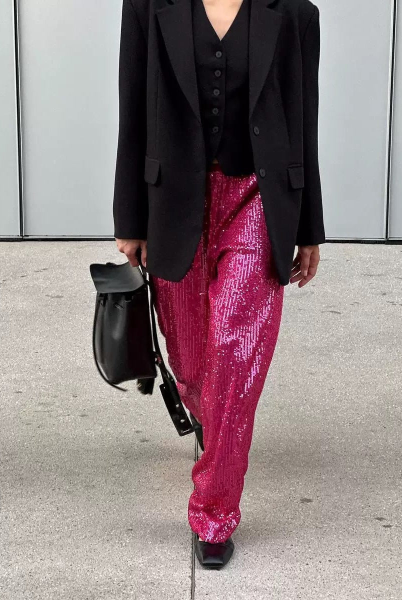 Sparkle & Shine Sequin Wide-Leg Pants-Pants-Krush Kandy, Women's Online Fashion Boutique Located in Phoenix, Arizona (Scottsdale Area)