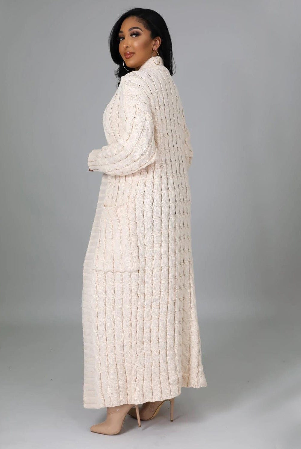 Set The Tone Open Long Knit Pocket Cardigan-Cardigans-Krush Kandy, Women's Online Fashion Boutique Located in Phoenix, Arizona (Scottsdale Area)