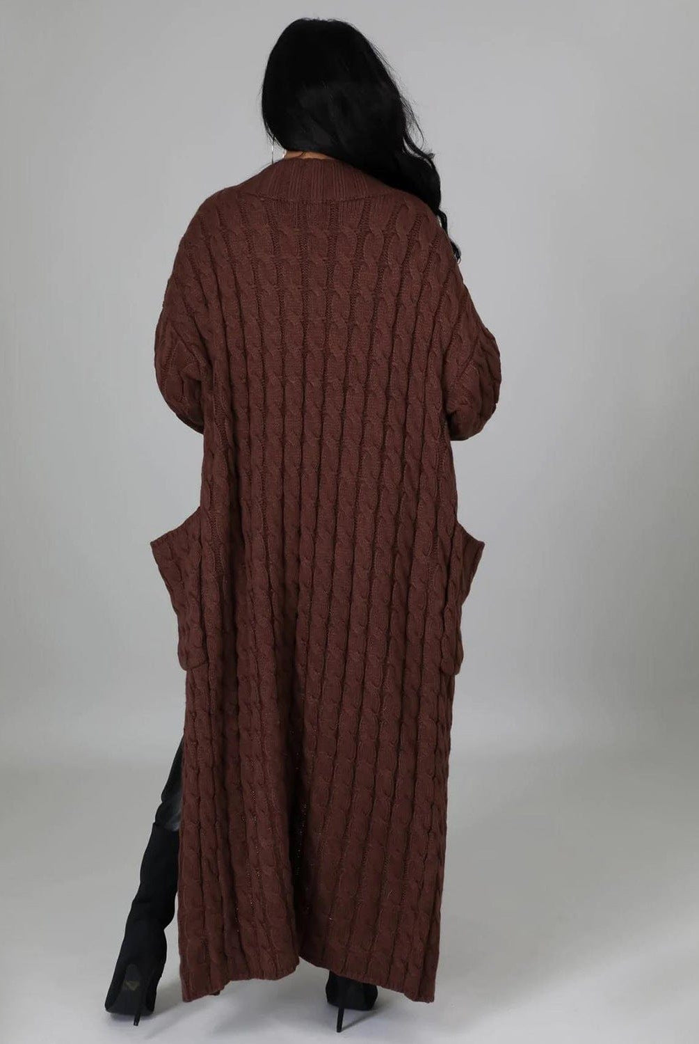 Set The Tone Open Long Knit Pocket Cardigan-Cardigans-Krush Kandy, Women's Online Fashion Boutique Located in Phoenix, Arizona (Scottsdale Area)