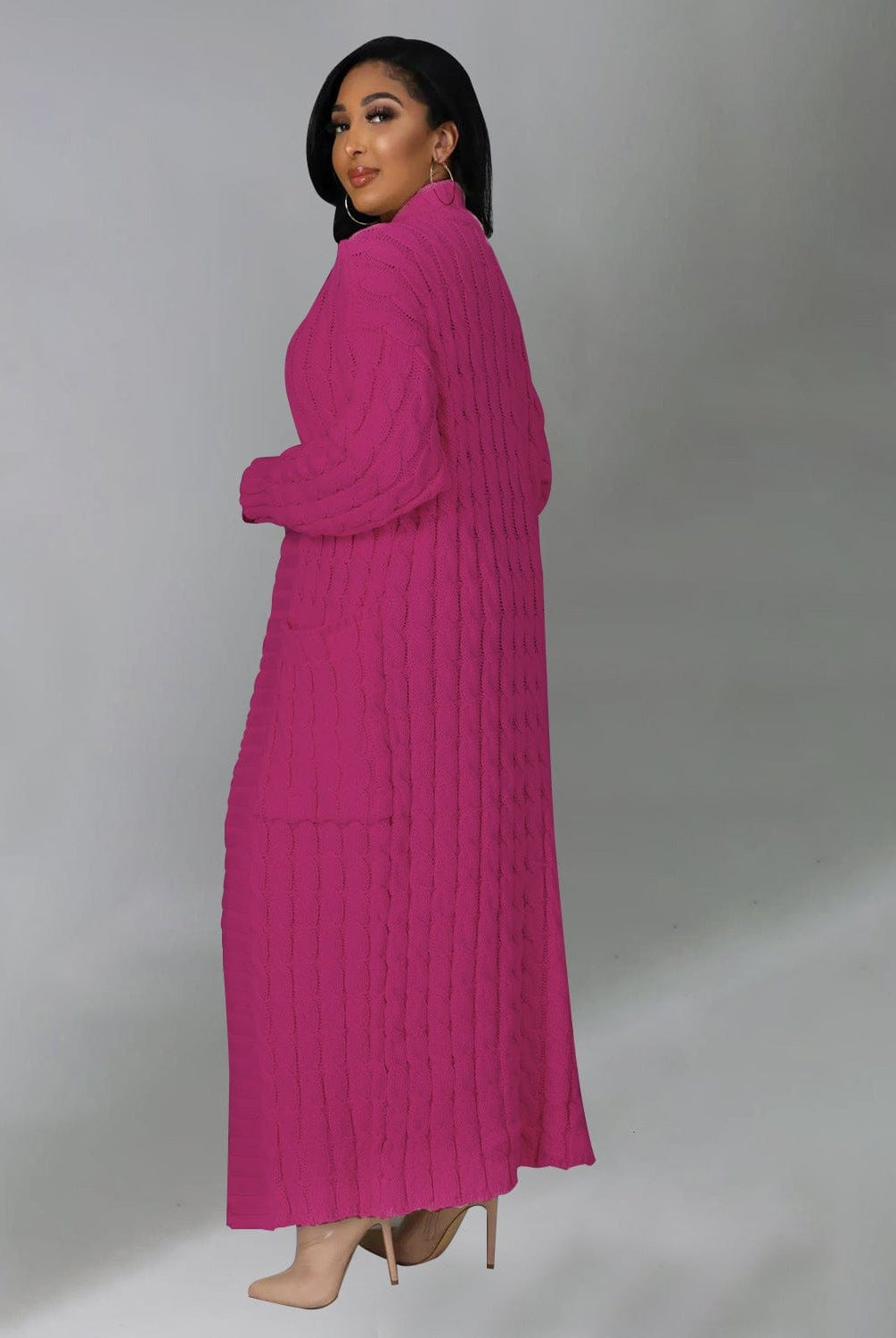 Set The Tone Open Long Knit Pocket Cardigan-Cardigans-Krush Kandy, Women's Online Fashion Boutique Located in Phoenix, Arizona (Scottsdale Area)