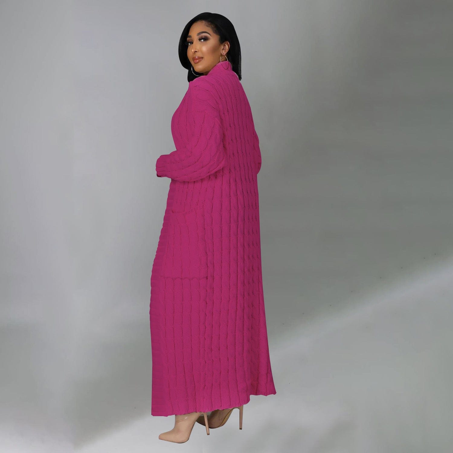 Set The Tone Open Long Knit Pocket Cardigan-Cardigans-Krush Kandy, Women's Online Fashion Boutique Located in Phoenix, Arizona (Scottsdale Area)