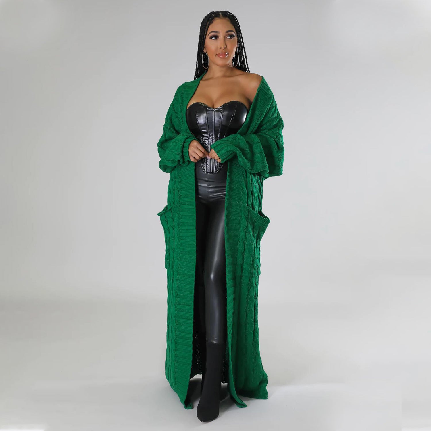 Set The Tone Open Long Knit Pocket Cardigan-Cardigans-Krush Kandy, Women's Online Fashion Boutique Located in Phoenix, Arizona (Scottsdale Area)