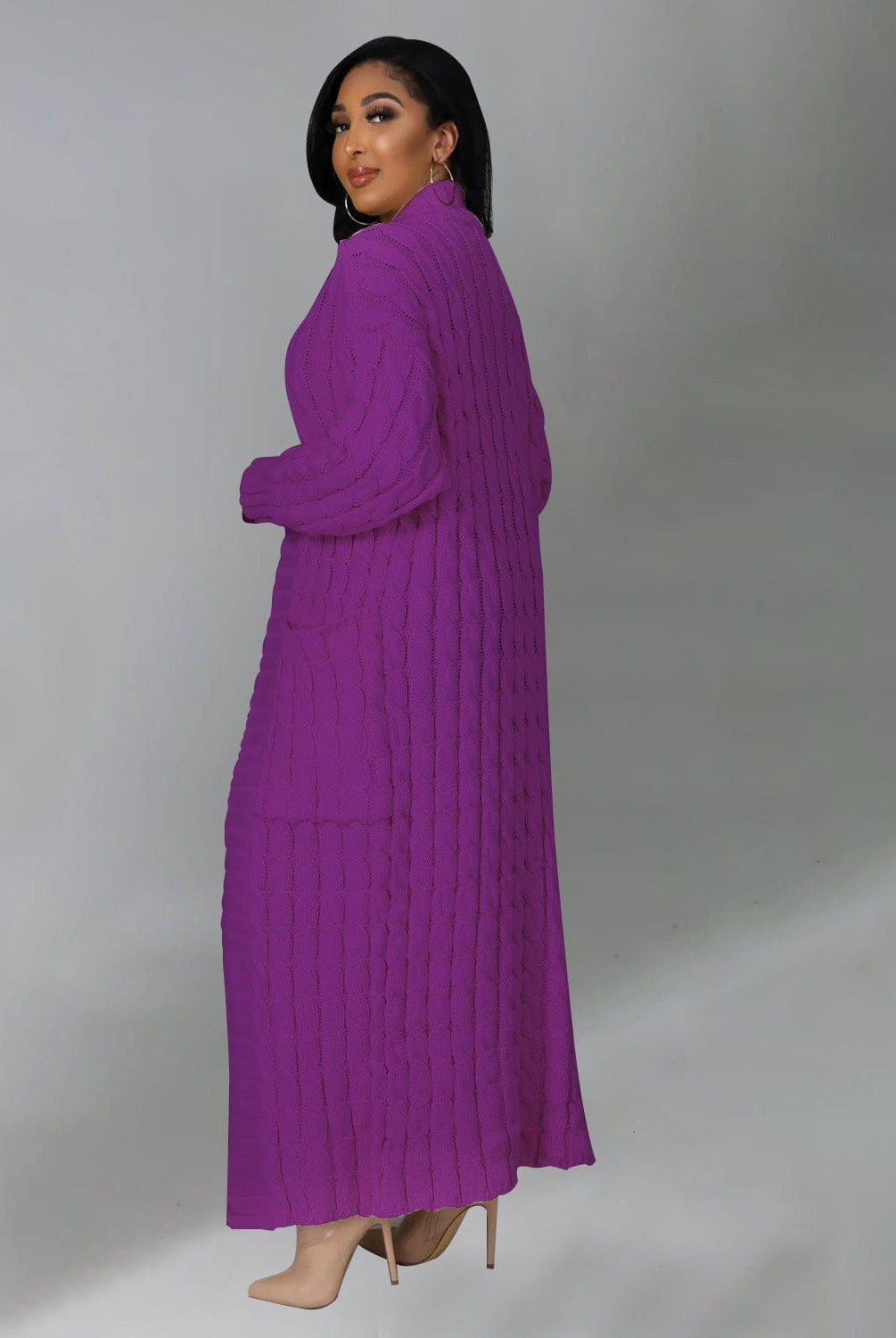 Set The Tone Open Long Knit Pocket Cardigan-Cardigans-Krush Kandy, Women's Online Fashion Boutique Located in Phoenix, Arizona (Scottsdale Area)