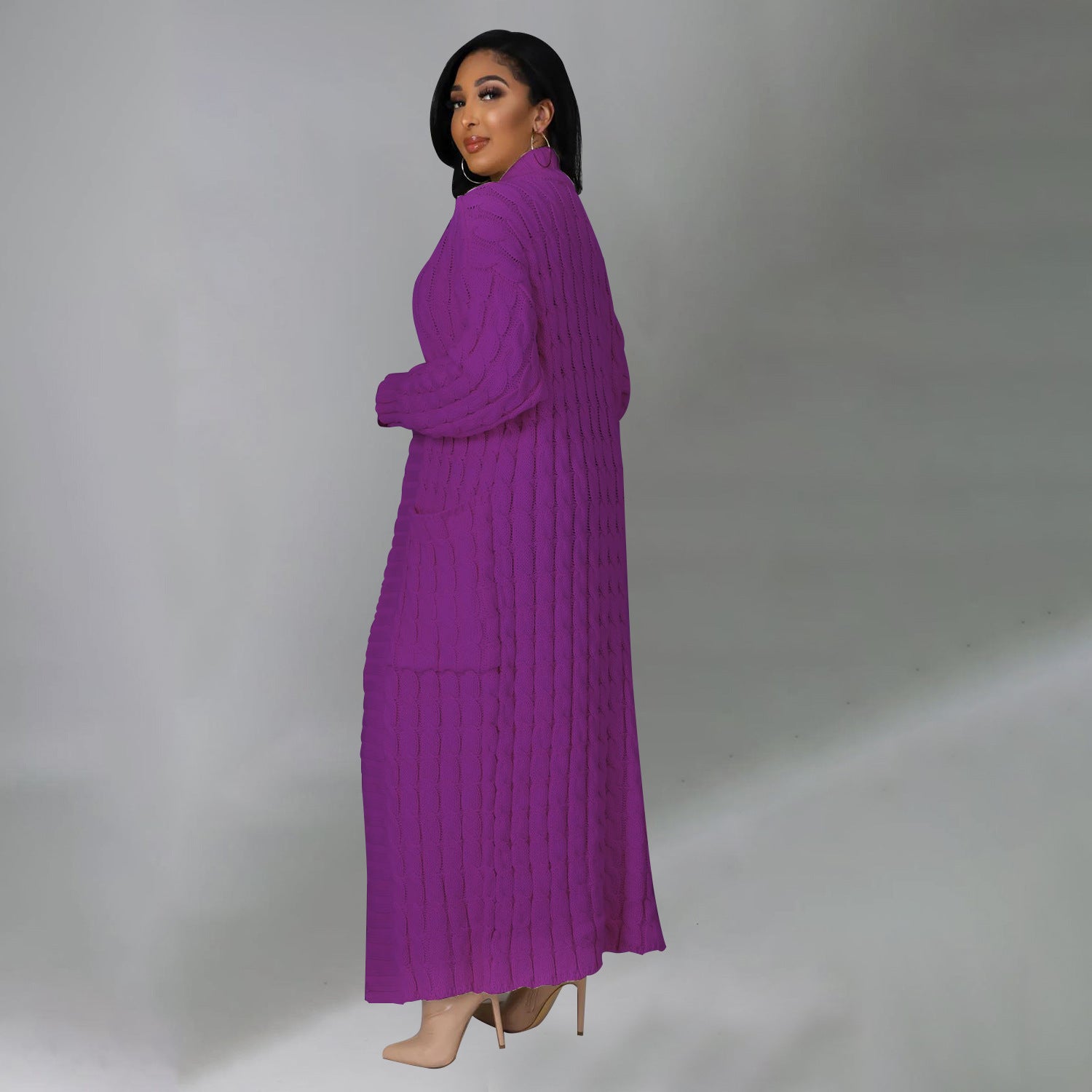 Set The Tone Open Long Knit Pocket Cardigan-Cardigans-Krush Kandy, Women's Online Fashion Boutique Located in Phoenix, Arizona (Scottsdale Area)