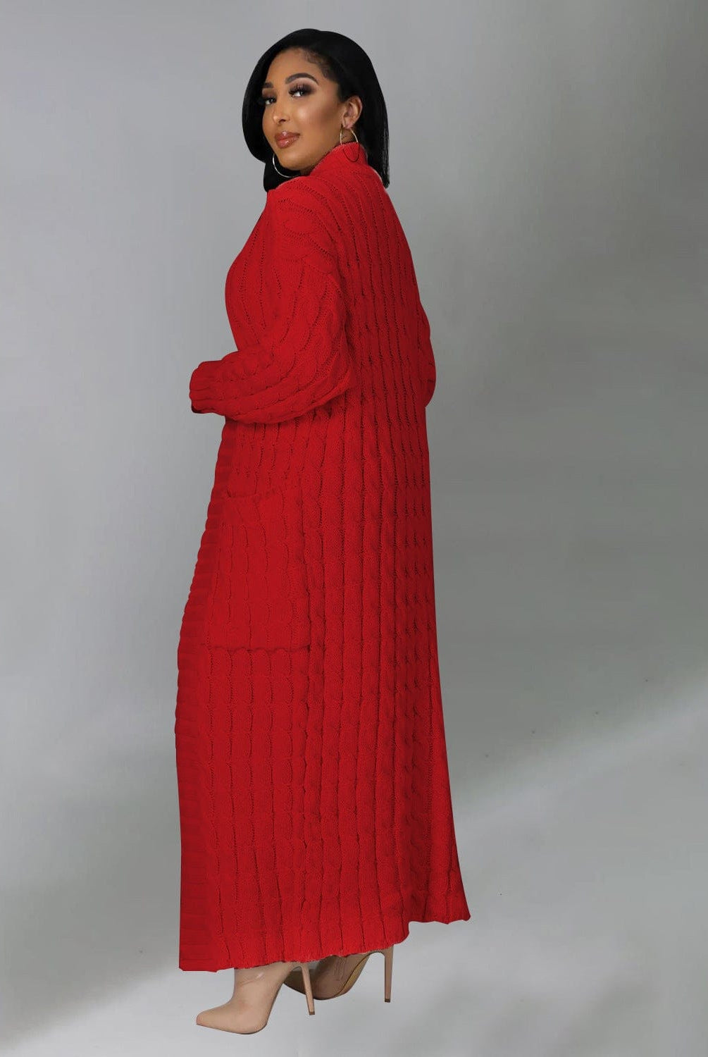 Set The Tone Open Long Knit Pocket Cardigan-Cardigans-Krush Kandy, Women's Online Fashion Boutique Located in Phoenix, Arizona (Scottsdale Area)
