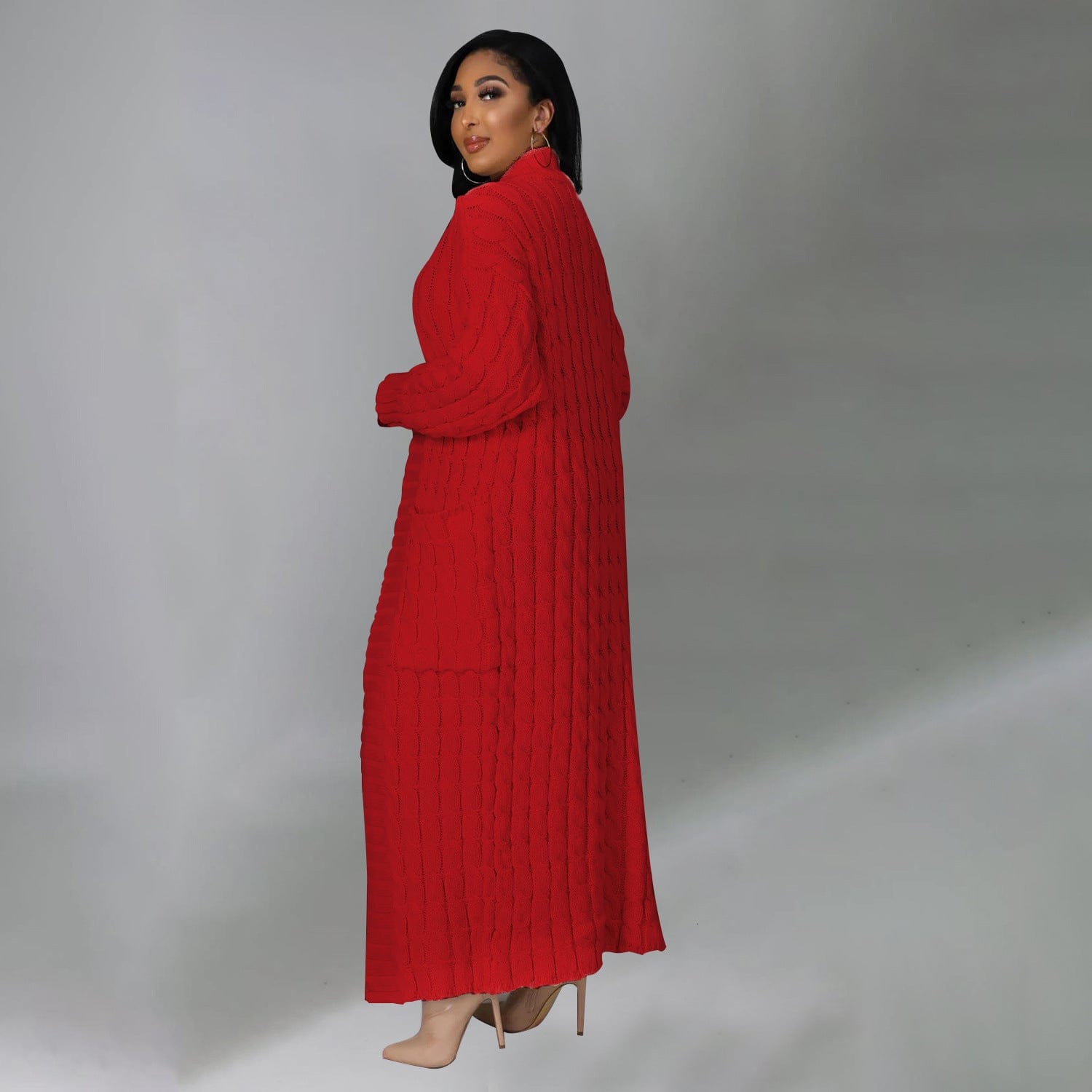Set The Tone Open Long Knit Pocket Cardigan-Cardigans-Krush Kandy, Women's Online Fashion Boutique Located in Phoenix, Arizona (Scottsdale Area)