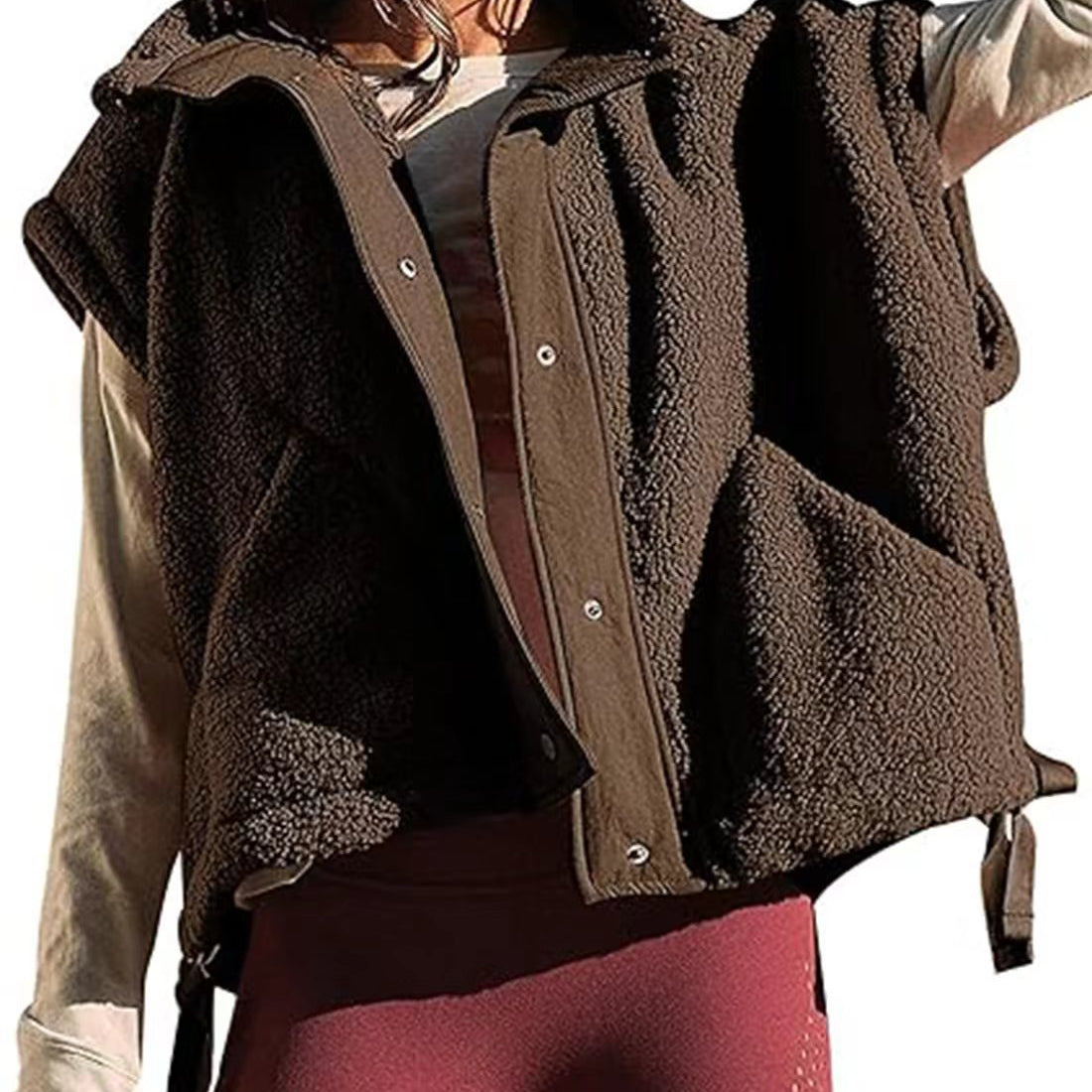 Fleece Sleeveless Vest-Vests-Krush Kandy, Women's Online Fashion Boutique Located in Phoenix, Arizona (Scottsdale Area)