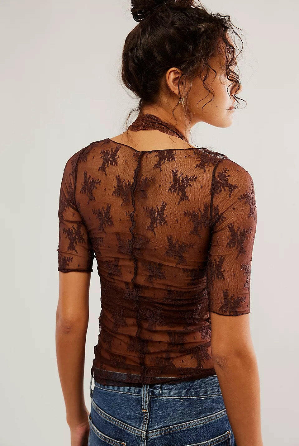Sheer Lace Top-Blouses-Krush Kandy, Women's Online Fashion Boutique Located in Phoenix, Arizona (Scottsdale Area)
