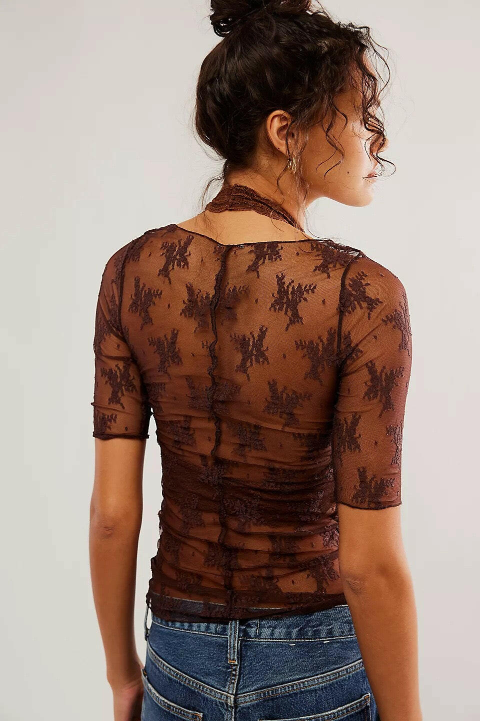 Sheer Lace Top-Blouses-Krush Kandy, Women's Online Fashion Boutique Located in Phoenix, Arizona (Scottsdale Area)