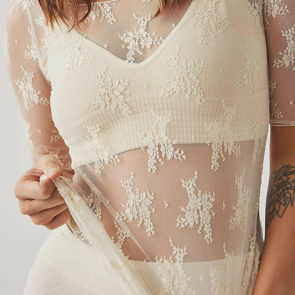 Sheer Lace Top-Blouses-Krush Kandy, Women's Online Fashion Boutique Located in Phoenix, Arizona (Scottsdale Area)