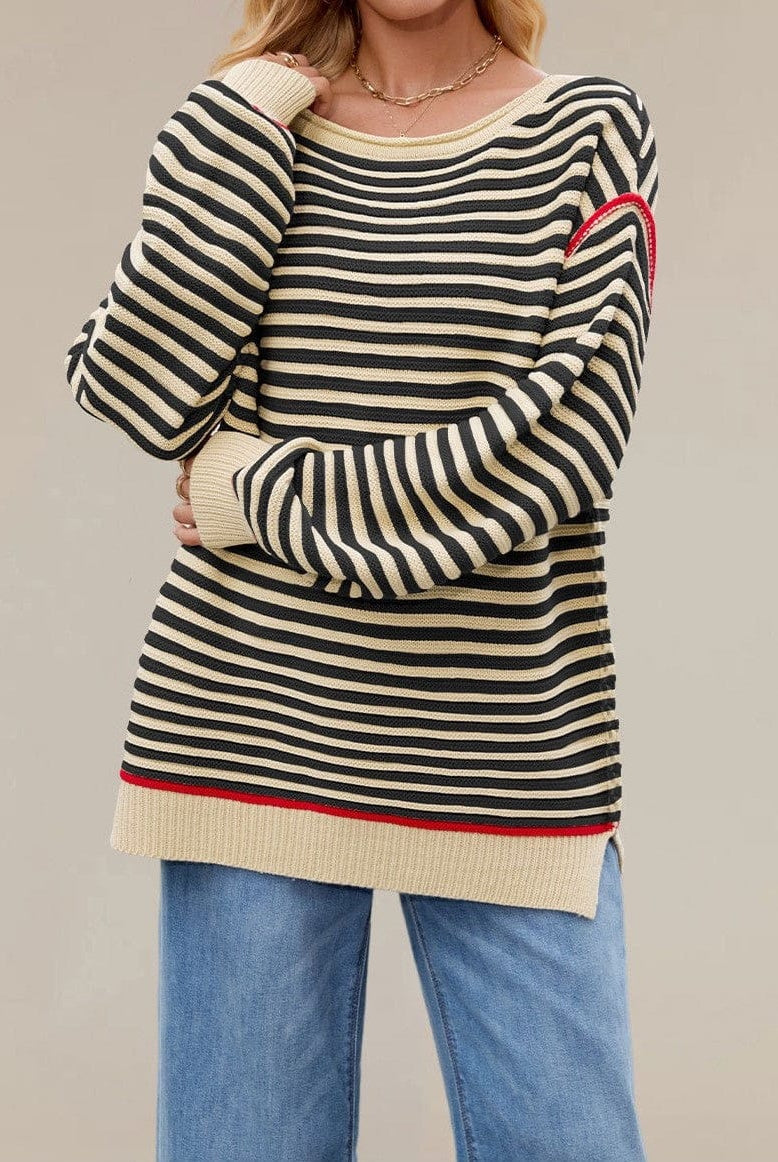 Classic Oversized Stripe Sweater-Tops-Krush Kandy, Women's Online Fashion Boutique Located in Phoenix, Arizona (Scottsdale Area)