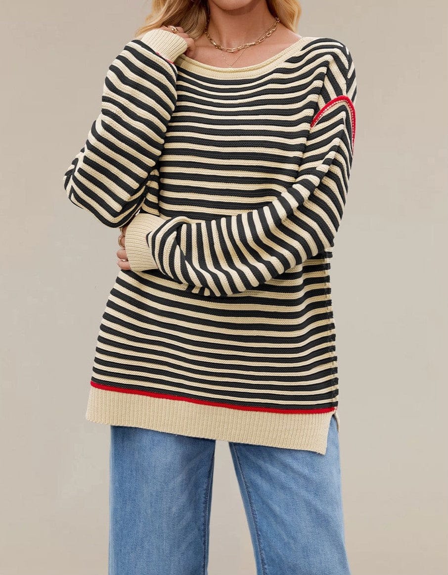 Classic Oversized Stripe Sweater-Tops-Krush Kandy, Women's Online Fashion Boutique Located in Phoenix, Arizona (Scottsdale Area)