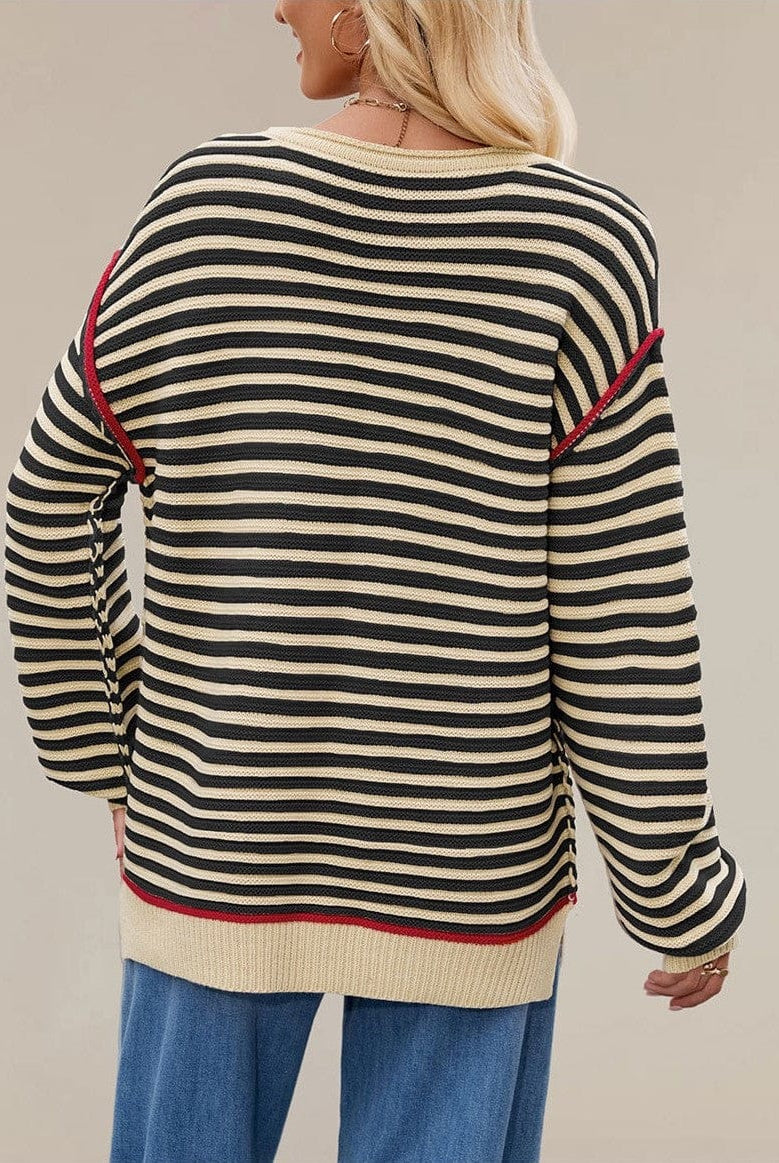 Classic Oversized Stripe Sweater-Tops-Krush Kandy, Women's Online Fashion Boutique Located in Phoenix, Arizona (Scottsdale Area)