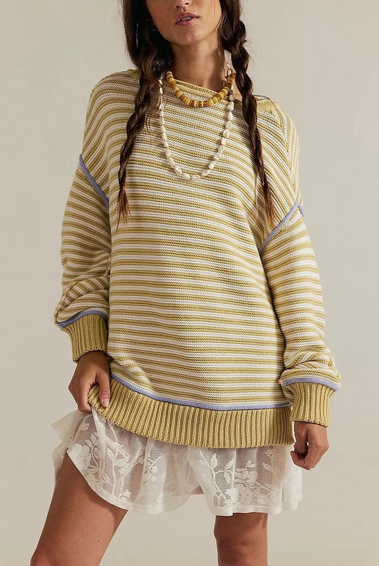 Classic Oversized Stripe Sweater-Tops-Krush Kandy, Women's Online Fashion Boutique Located in Phoenix, Arizona (Scottsdale Area)