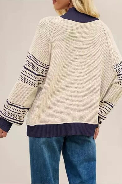 Retro Grid Waffle Knit Sweater-Sweaters-Krush Kandy, Women's Online Fashion Boutique Located in Phoenix, Arizona (Scottsdale Area)