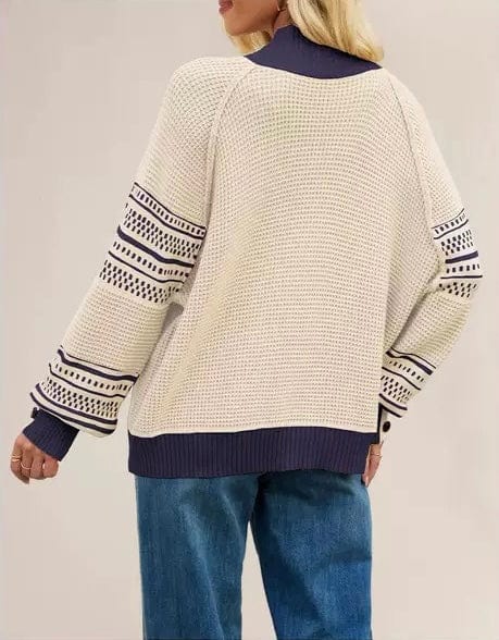 Retro Grid Waffle Knit Sweater-Sweaters-Krush Kandy, Women's Online Fashion Boutique Located in Phoenix, Arizona (Scottsdale Area)