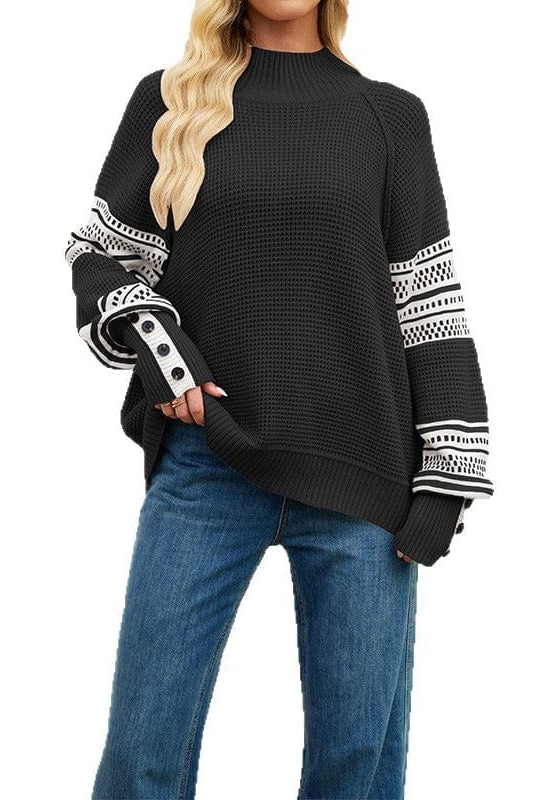 Retro Grid Waffle Knit Sweater-Sweaters-Krush Kandy, Women's Online Fashion Boutique Located in Phoenix, Arizona (Scottsdale Area)