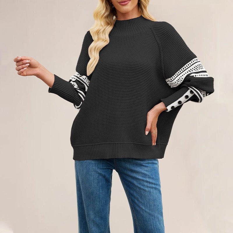 Retro Grid Waffle Knit Sweater-Sweaters-Krush Kandy, Women's Online Fashion Boutique Located in Phoenix, Arizona (Scottsdale Area)