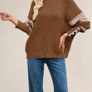 Retro Grid Waffle Knit Sweater-Sweaters-Krush Kandy, Women's Online Fashion Boutique Located in Phoenix, Arizona (Scottsdale Area)