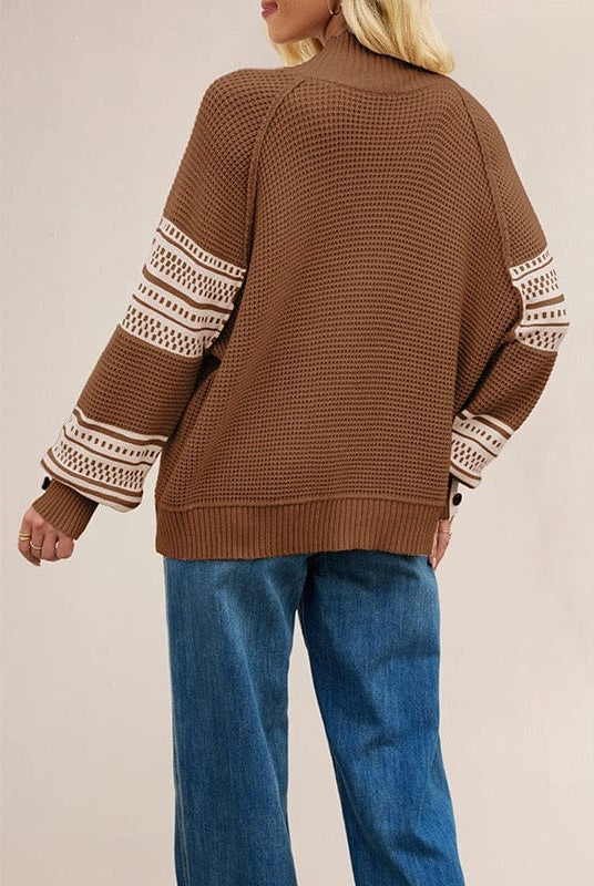 Retro Grid Waffle Knit Sweater-Sweaters-Krush Kandy, Women's Online Fashion Boutique Located in Phoenix, Arizona (Scottsdale Area)