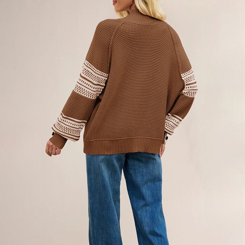 Retro Grid Waffle Knit Sweater-Sweaters-Krush Kandy, Women's Online Fashion Boutique Located in Phoenix, Arizona (Scottsdale Area)