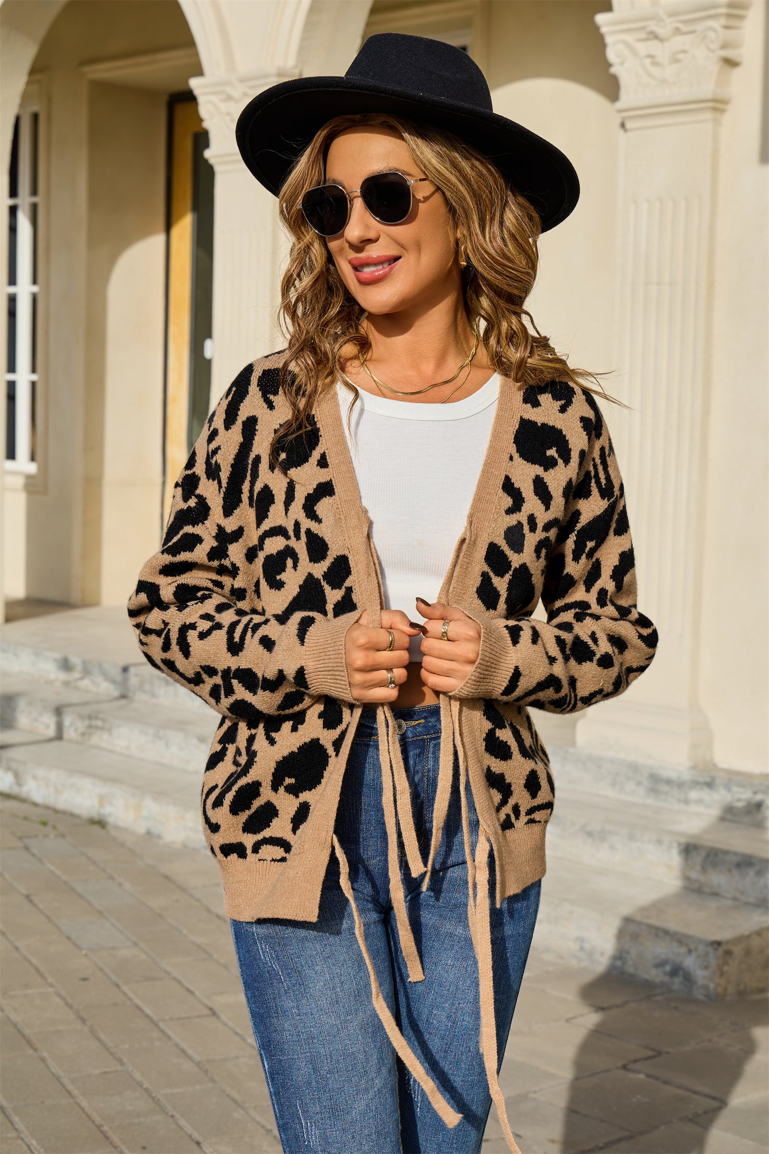 Falling For You Leopard Tie Cardigan-Tops-Krush Kandy, Women's Online Fashion Boutique Located in Phoenix, Arizona (Scottsdale Area)
