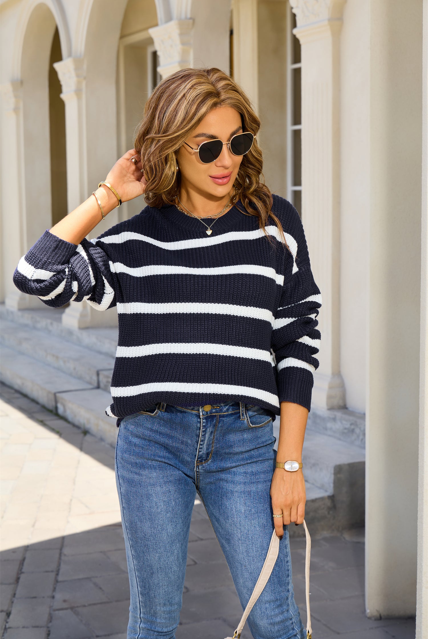 Candy Threads Stripe Sweater-Tops-Krush Kandy, Women's Online Fashion Boutique Located in Phoenix, Arizona (Scottsdale Area)