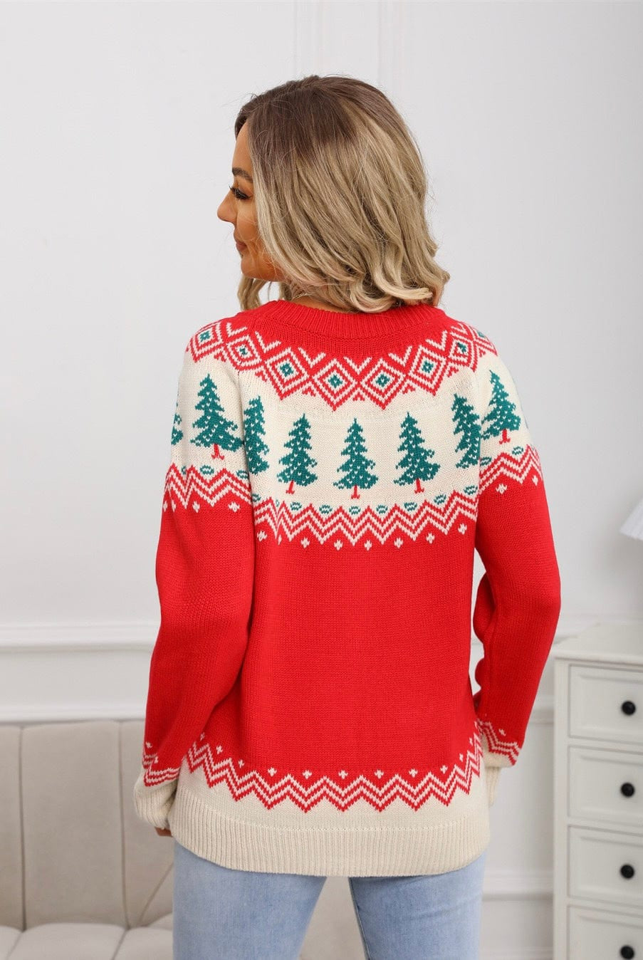 Vintage Pines Soft Knit Holiday Sweater-Sweaters-Krush Kandy, Women's Online Fashion Boutique Located in Phoenix, Arizona (Scottsdale Area)
