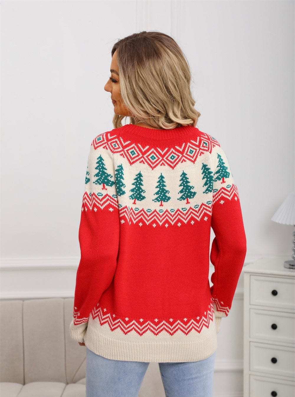 Vintage Pines Soft Knit Holiday Sweater-Sweaters-Krush Kandy, Women's Online Fashion Boutique Located in Phoenix, Arizona (Scottsdale Area)