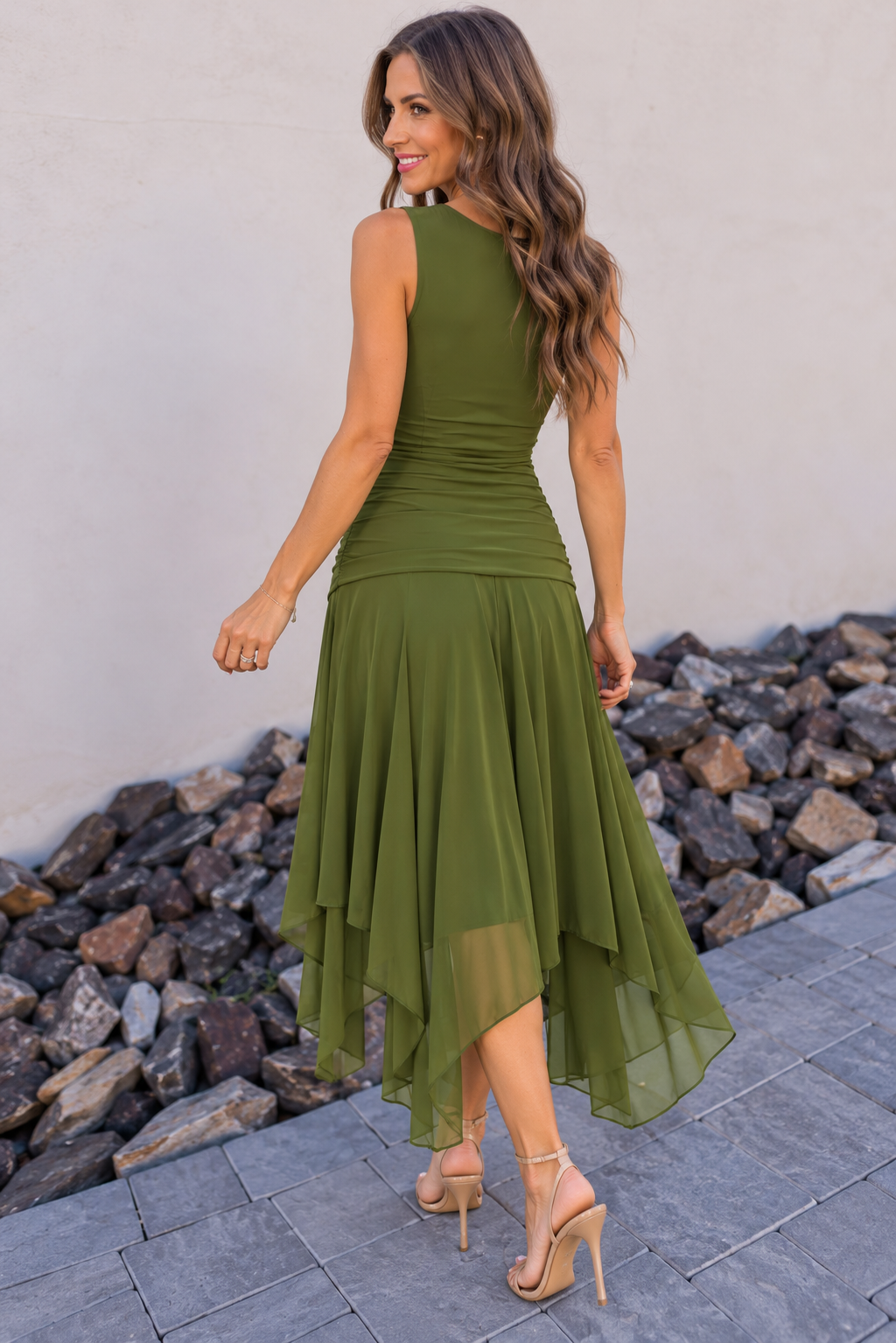 Olive Green Dress Courtyard Portrait.png