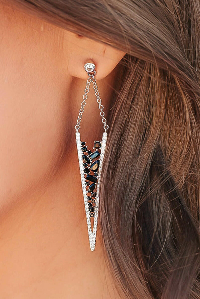 (2 colors) Frosted Swarovski Crystals Earrings-Earrings-Krush Kandy, Women's Online Fashion Boutique Located in Phoenix, Arizona (Scottsdale Area)