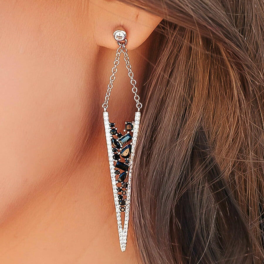 (2 colors) Frosted Swarovski Crystals Earrings-Earrings-Krush Kandy, Women's Online Fashion Boutique Located in Phoenix, Arizona (Scottsdale Area)