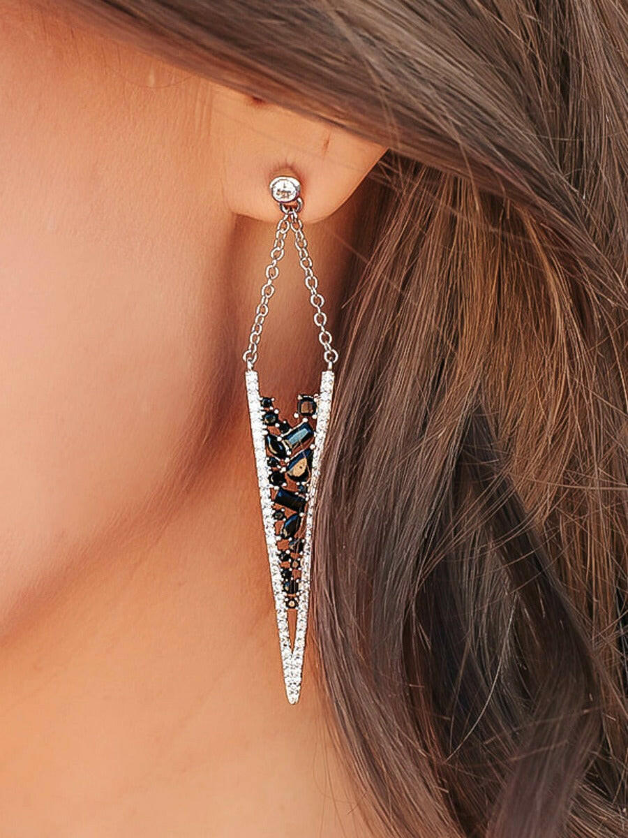 (2 colors) Frosted Swarovski Crystals Earrings-Earrings-Krush Kandy, Women's Online Fashion Boutique Located in Phoenix, Arizona (Scottsdale Area)
