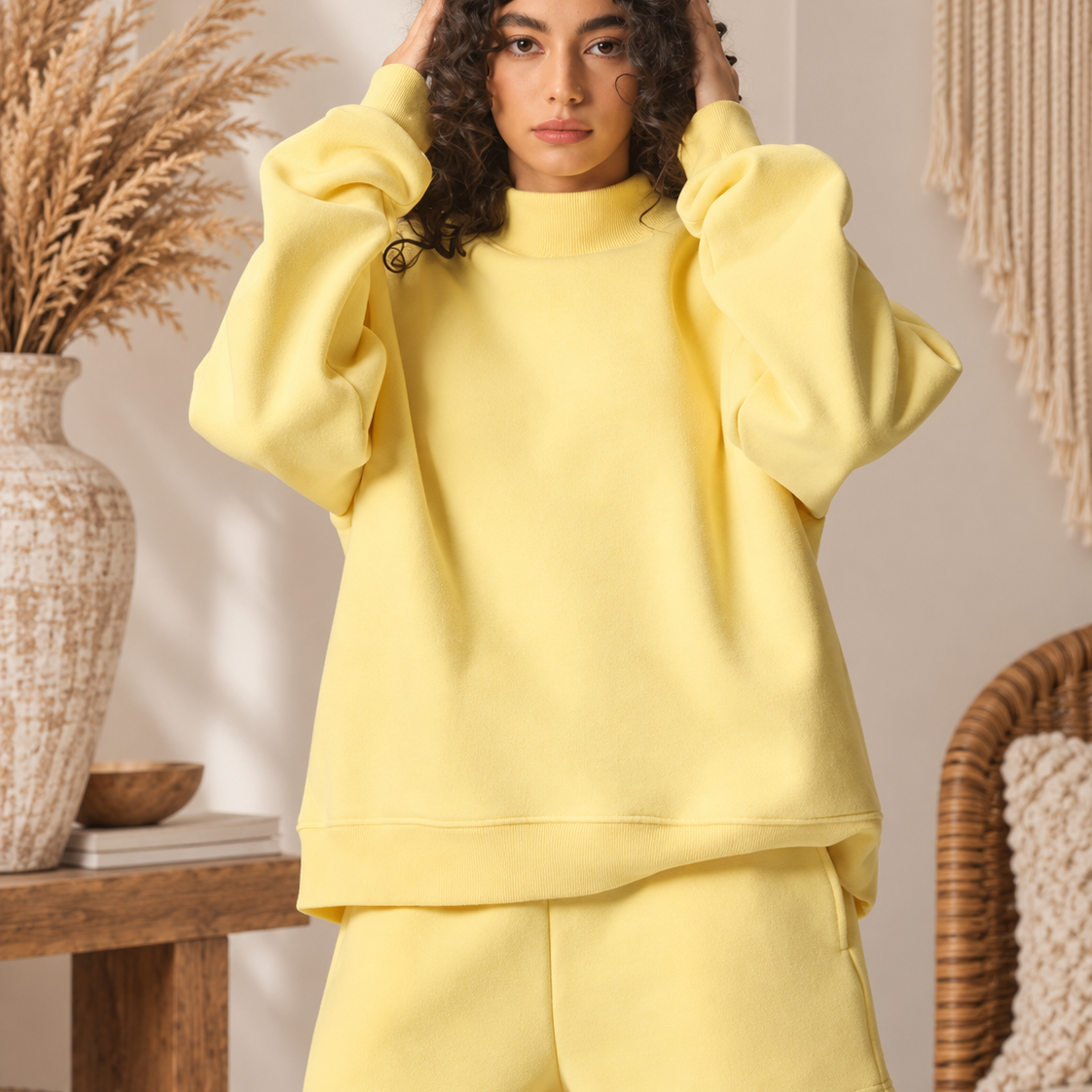 Oversized Sweatshirt and Shorts Lounge Set