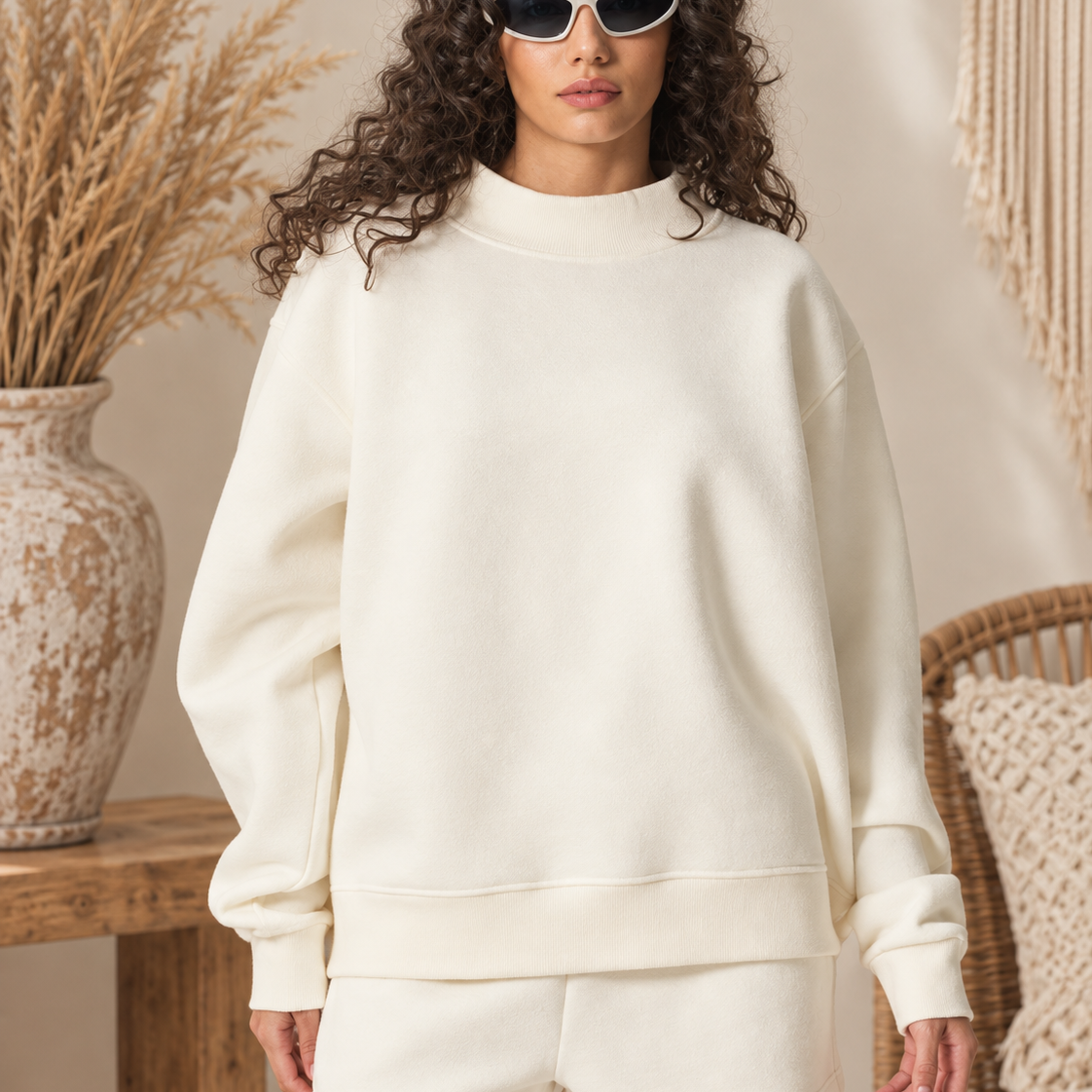 Oversized Sweatshirt and Shorts Lounge Set