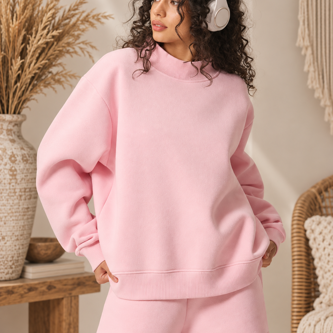 Oversized Sweatshirt and Shorts Lounge Set