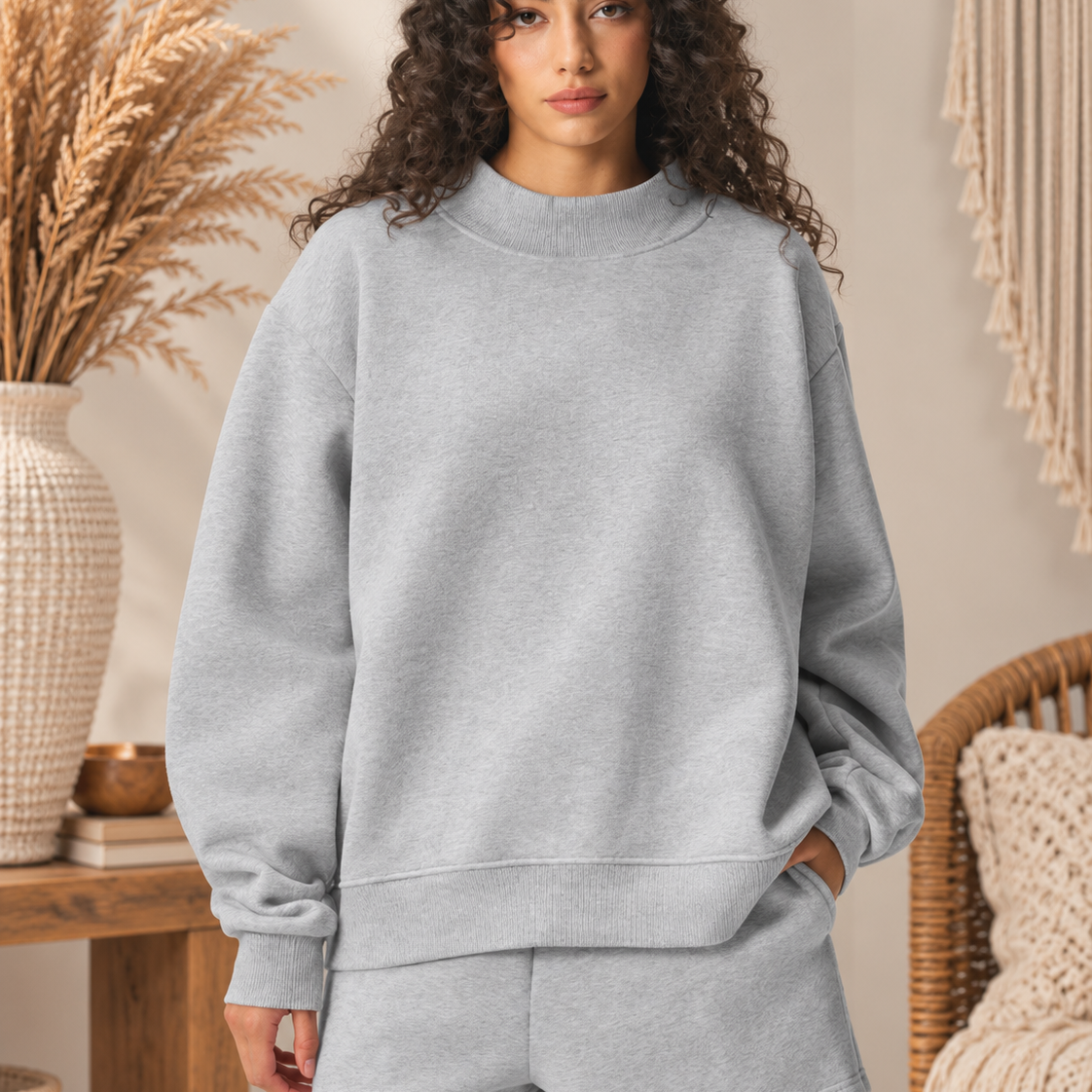 Oversized Sweatshirt and Shorts Lounge Set
