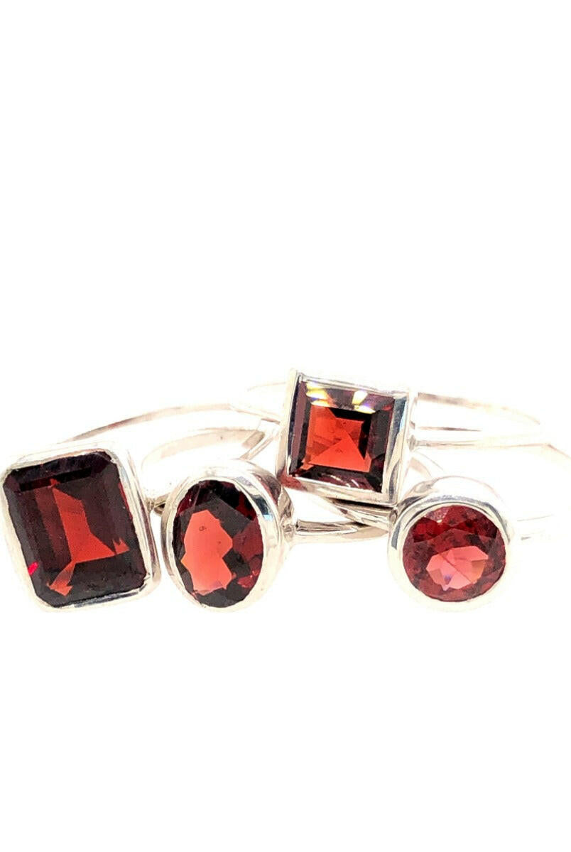 (4 Shapes) Garnet Dainty Sterling Silver Ring-Dainty Rings-Krush Kandy, Women's Online Fashion Boutique Located in Phoenix, Arizona (Scottsdale Area)