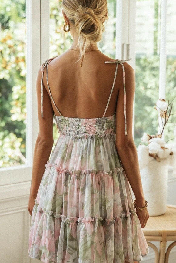 Dreamy Floral Mini Dress-Dresses-Krush Kandy, Women's Online Fashion Boutique Located in Phoenix, Arizona (Scottsdale Area)