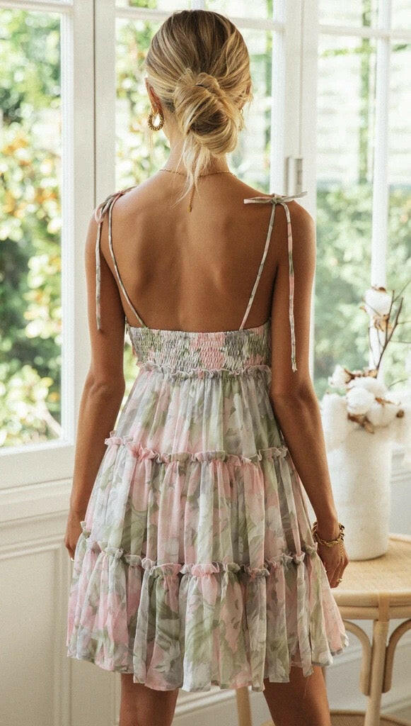 Dreamy Floral Mini Dress-Dresses-Krush Kandy, Women's Online Fashion Boutique Located in Phoenix, Arizona (Scottsdale Area)