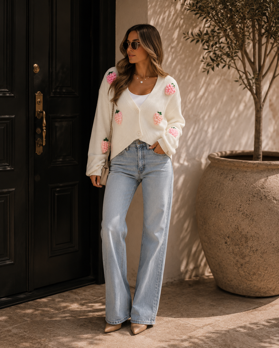 Pink Strawberry Knit Cardigan – Krush Kandy