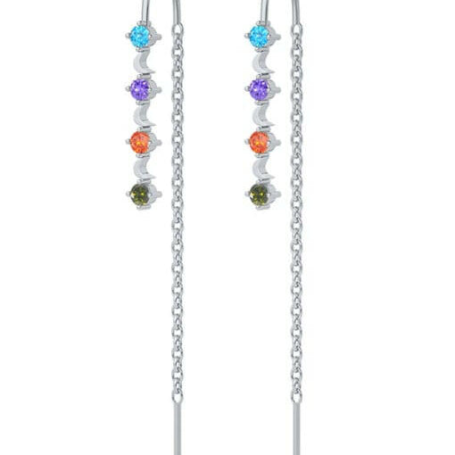 Sterling Silver Cubic Zirconia Tassel Minimalist Threader Earring-Earrings-Krush Kandy, Women's Online Fashion Boutique Located in Phoenix, Arizona (Scottsdale Area)