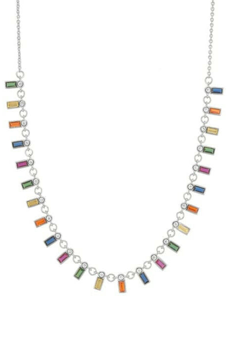Multi Cubic Zirconia Minimalist Necklace-Necklaces-Krush Kandy, Women's Online Fashion Boutique Located in Phoenix, Arizona (Scottsdale Area)
