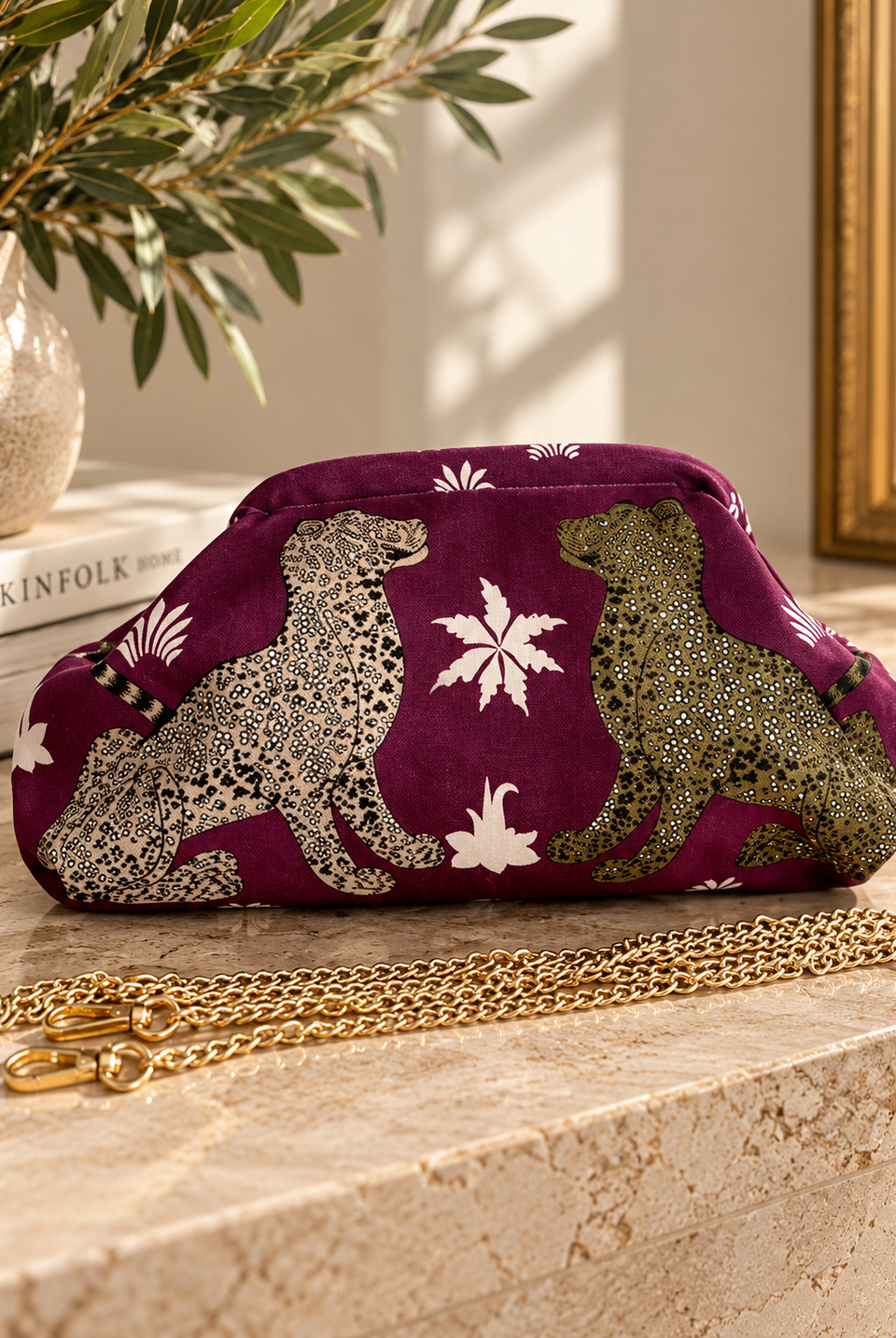 Plum Leopard Clutch with Gold Chain.png