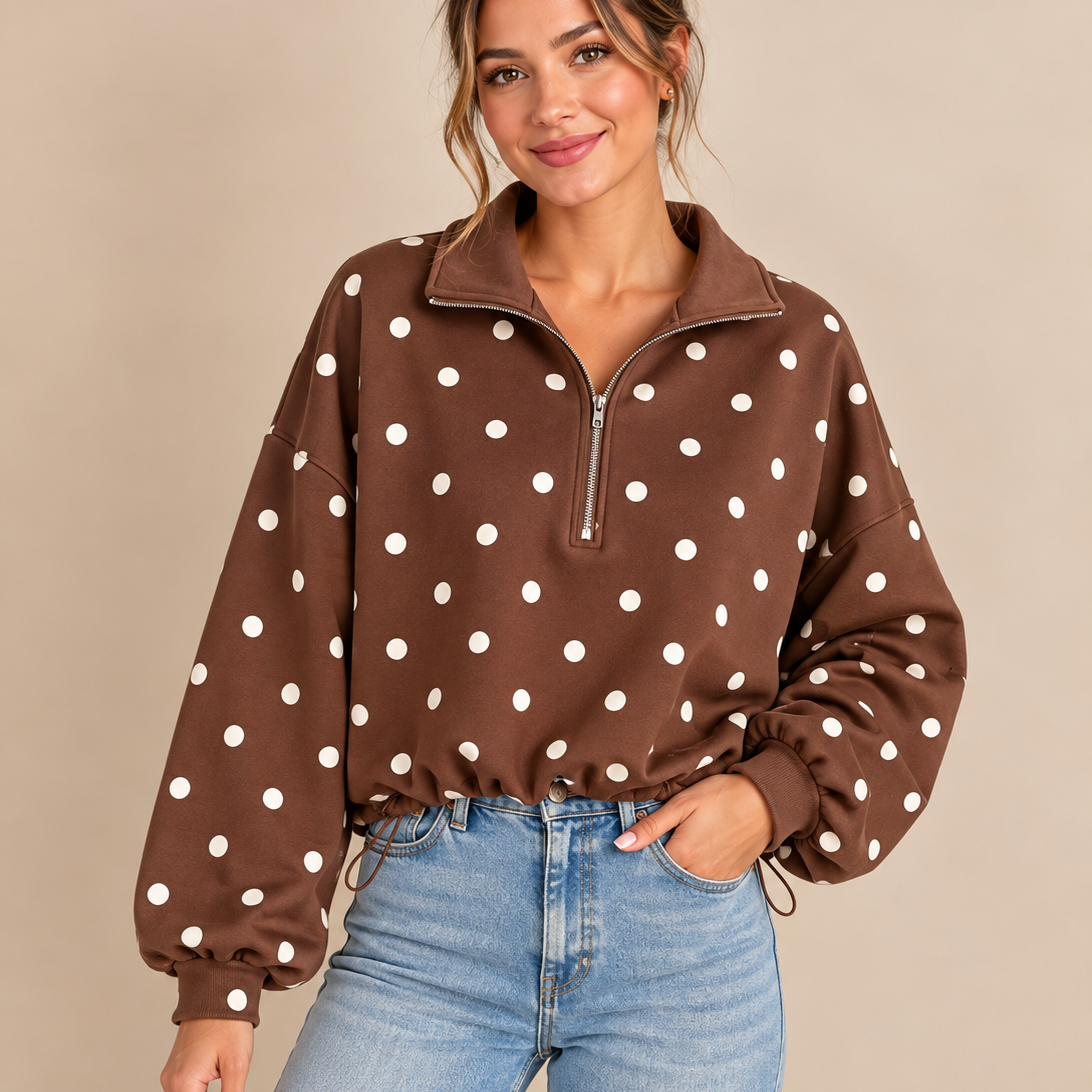 Polka-Dot Brown Sweatshirt Look.png