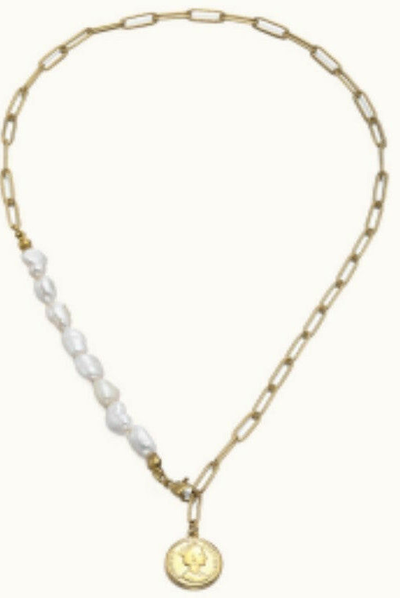 Pearl and Chain Pendant Necklace-Pendant Necklaces-Krush Kandy, Women's Online Fashion Boutique Located in Phoenix, Arizona (Scottsdale Area)